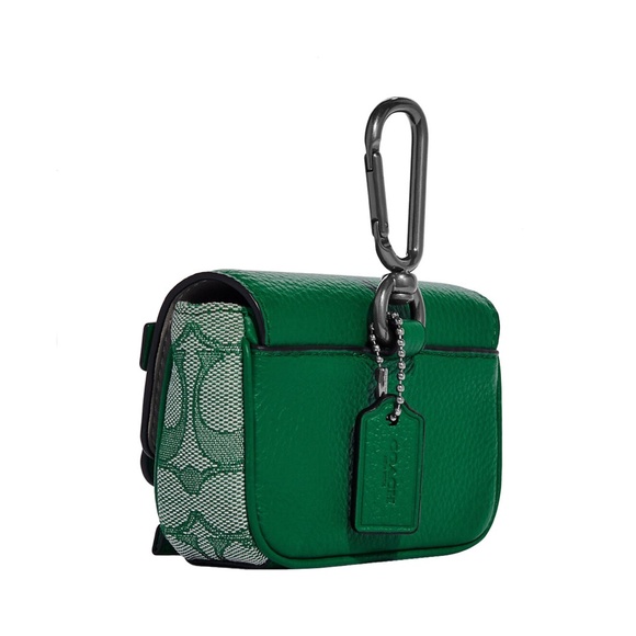 Coach Micro Track Key Fob In Signature Jacquard - Picture 2 of 4